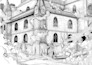 draw a detailed black and white engraving style illustration